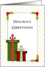 Business Christmas Card with Christmas Presents-Holly & Berry Design card