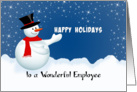 Christmas Greeting Card for Employee with Snowman and Winter Scene card