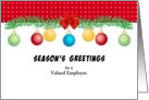 For Employee Christmas Greeting Card-Customizable Text-Ornaments card