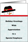 For Employee Christmas Card-Snowman card