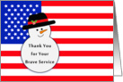 For Military Service Christmas Thank You Greeting Card-Deployed Troops card