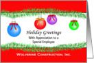 Business Christmas Card for Wolverine Construction, Inc. card