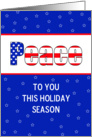 Peace Christmas Greeting Card From Business-Patriotic-Red-White-Blue card