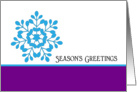 Christmas Greeting Card-Season’s Greetings-Snowflake-Purple Border card