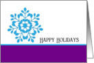 Business Christmas Greeting Card-Happy Holidays & Snowflake card