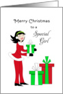 For a Special Girl Christmas Card-Christmas Presents card
