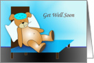 Under the Weather Get Well Card with Teddy Bear Thermometer & Pillow card