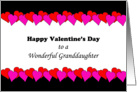 For Granddaughter Valentine’s Day Greeting Card-Pink, Red Heart Border card