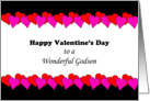 For Godson Valentine’s Day Greeting Card-Pink, Red Heart Border card