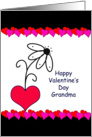For Grandma/Grandmother Valentine’s Day Greeting Card-Flower in Heart card