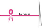 Cancer Survivor Greeting Card-Last Chemo-Pink Breast Cancer Ribbon card