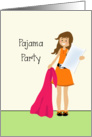 For Girls-Pajama Party Invitation Greeting Card-Slumber Party-Girl card