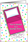 For Girls Pajama Party/Slumber Party Invitation-Sleeping Bag, Slippers card