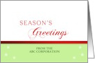 Business Season’s Greeting Christmas Card-Customizable Text-Red-Green card