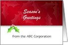 Business Season’s Greetings Christmas Card-Customizable Text card