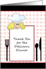 Hospitality Dinner Thank You Greeting Card-Fork-Knive-Spoon-Chef card