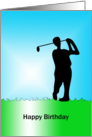 Golfer Birthday Greeting Card-Silhouette card