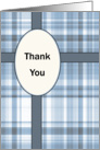 Business Thank You Greeting Card-Blue Plaid card
