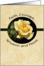 For Cancer Patient Encouragement GreetingCard-Faith-Courage-Hope card