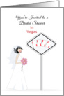 You’re Invited to a Bridal Shower In Vegas Invitation-Bride-Retro Girl card