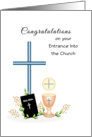 RCIA Congratulations Greeting Card-Entrance Into the Church-Cross card