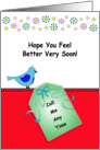 Get Well Feel Better Card with Blue Bird card