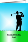 For Dad Golf Birthday Greeting Card-Golfer Silhouette card