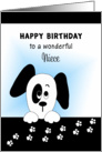 For Niece Birthday Greeting Card with Dog and Paw Prints card