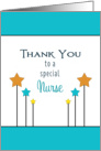 Nurses Day Greeting Card with Orange Turquoise and Yellow Stars card