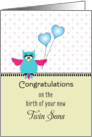 For New Twin Sons / Twin Boys Greeting Card-Two Baby Boys card