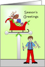 From Auto Mechanic Christmas Greeting Card with Sleigh and Reindeer card