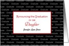 Graduation Announcement Greeting Card-Customizable Text card