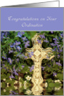 Congratulations on Your Ordination Greeting Card-Cross Reflection card