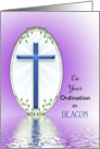 For Deacon Ordination Greeting Card-Blue Cross and Reflection card