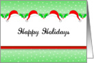Christmas Greeting Card-Happy Holidays-Four Santa Hats card