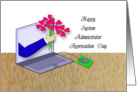 For System Administrator Appreciation Day Greeting Card-Laptop-Flowers card