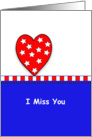 For Deployed Military Soldier Greeting Card-I Miss You-Heart-Stars card