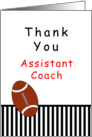 For Assistant Football Coach Thank You Card-Football, Black Stripes card