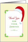 For Vendors / For Suppliers Christmas Card, Santa Hat, Holly & Berries card