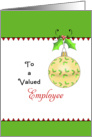 For Employee Christmas Card, Ornament, Holly, Berry card