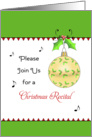 Christmas Recital Invitation, Ornament, Holly, Berry card