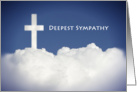 Sympathy / Bereavement / Greeting Card, Religious, Clouds, Cross card