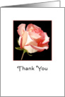Thank You Greeting Card with Pink Rose card