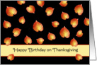 Birthday on Thanksgiving Card-Thanksgiving Birthday-Autumn Leaves card