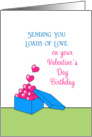 Valentine’s Day Birthday Greeting Card-Box Full of Hearts card