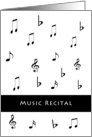 Music Recital Invitation Greeting Card-Musical Notes card