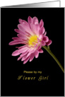 Be My Flower Girl Paper Greeting Cards, Pink Flower Photograph card