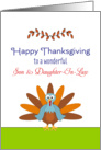 For Son & Daughter-In-Law Thanksgiving Card-Turkey & Leaf Design card