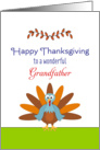 For Grandfather / Grandpa Thanksgiving Card-Turkey & Leaf Design card