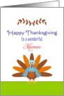 For Mamaw Thanksgiving Card - Turkey & Leaf Design card